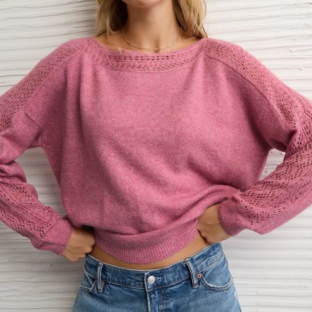 American Eagle Woah So Soft Lace Sweater
